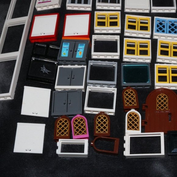 Lego friends doors windows white frames 28327 lot castle door, panes - Picture 7 of 16